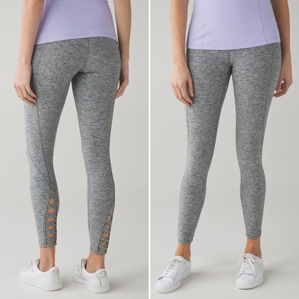 Lululemon Gray Pure Practice Pant High Rise 25” Leggings Women’s Size 4